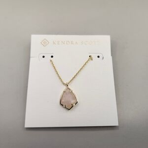 NWT Kendra Scott Gold-Tone Cory Pink Pendant Necklace